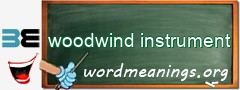WordMeaning blackboard for woodwind instrument